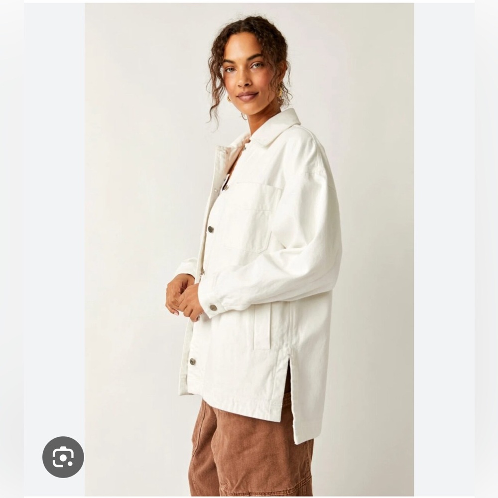 NEW Free People Madison City Twill Jacket White Size XL